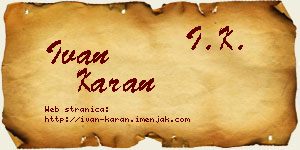 Ivan Karan vizit kartica